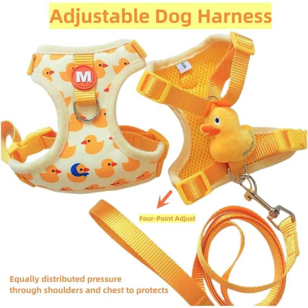 Small Dog Harness and Leash Set FourPoint Adjustable Soft Mesh Dog Vest Harness and Quickly Release Buckle 5Ft Nylon Dog Leash J251129