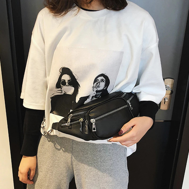 Women Chest Crossbody Bag Wide Strap Soft Artificial Leather Shoulder Bag Messenger Bag Pack for Travel Wallet Chain Waist Bag 251030