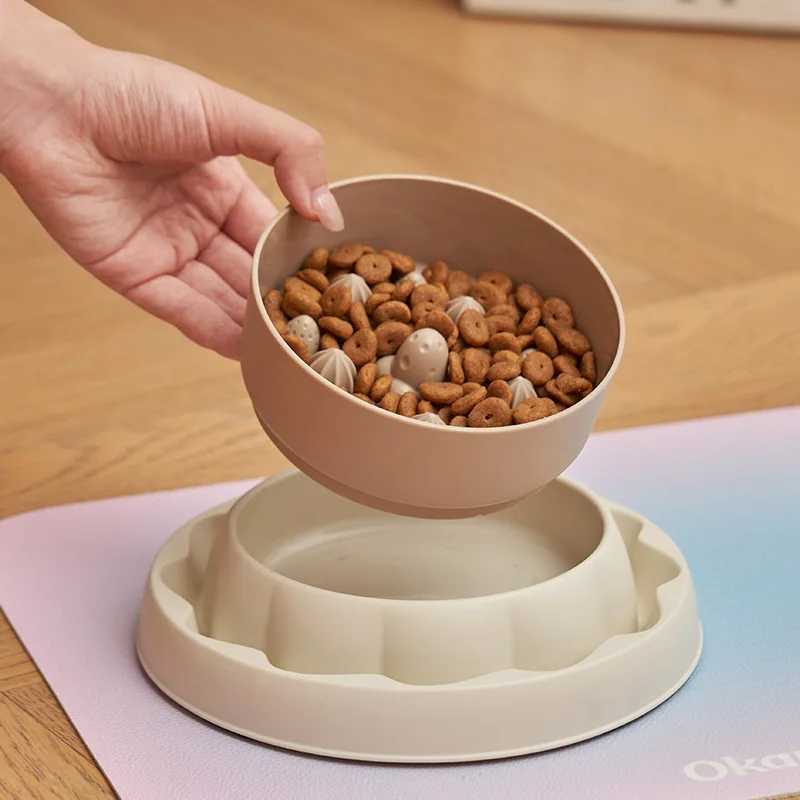 NoChoke Pet Food Bowl Stainless Steel Slow Eating Dish SpillProof AntResistant for Messy Eaters Cats Small Dogs J251113