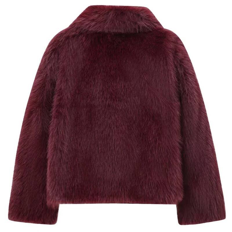 winter jacket women HXAO Women's Fur Coat Women 2024 Plush Bury Bomber Solid Crop Long Sleeve Jacket Warm Winter Woman Casual Coats5424