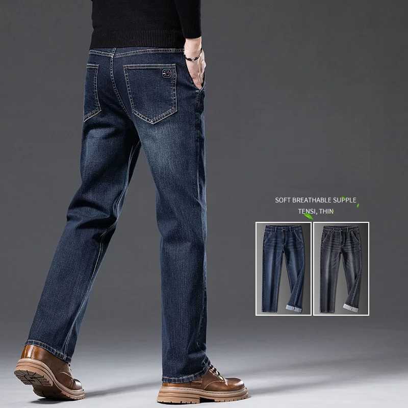 Autumn Straight Denim Mens Jeans Stretch Black Blue Casual Mens Trousers Classic Jeans for Male Size 38 40 J251030