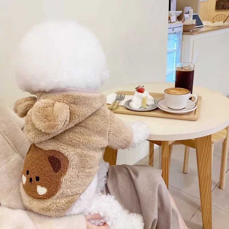 Fashion Pet Dog Hoodies Winter Warm Dog Clothes Bear Print Puppy Sweatshirt Cute Cat Hoodies Chihuahua Dog Clothes Pet Pullovers C251030