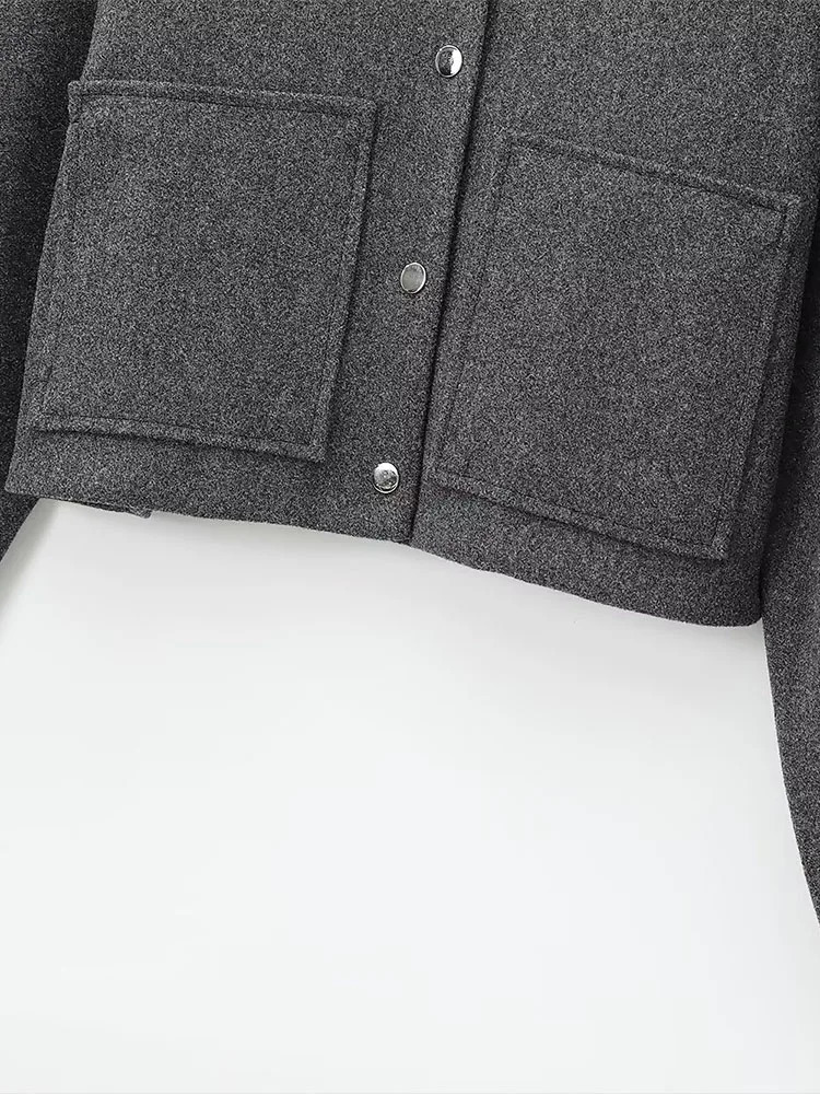 womens fashion longsleeved standup collar versatile casual baseball jacket short pilot jacket 251029