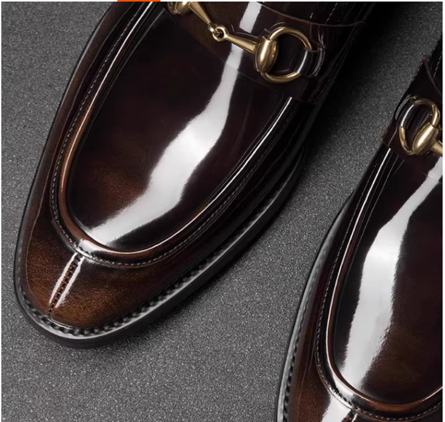 High End shoes men s Loafers Genuine Leather Handmade Pointed Formal Business Shoes for Wedding