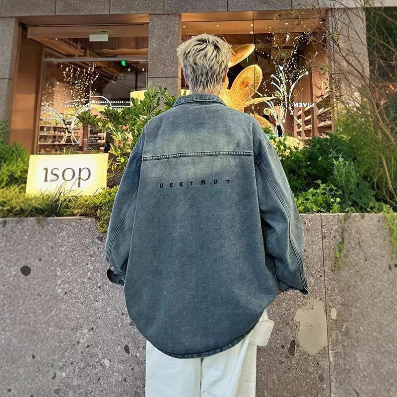 American High Street Denim Men's Jacket 2025 Spring And Autumn New High-end Niche Turn-down Designer Coat Collar Casual Jacket