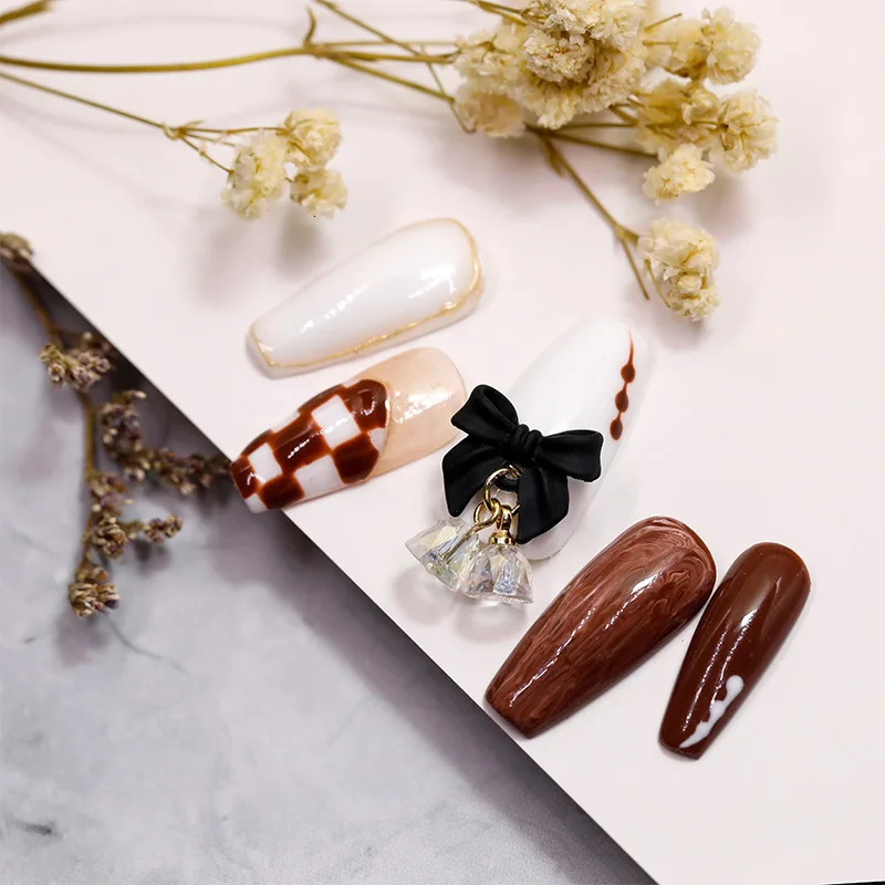 5PCS Nail Charms Bow Crystal Christmas Bell Pendant Metal Nail Art Decoration Jewelry Accessories Manicure Decor Supplies 251027