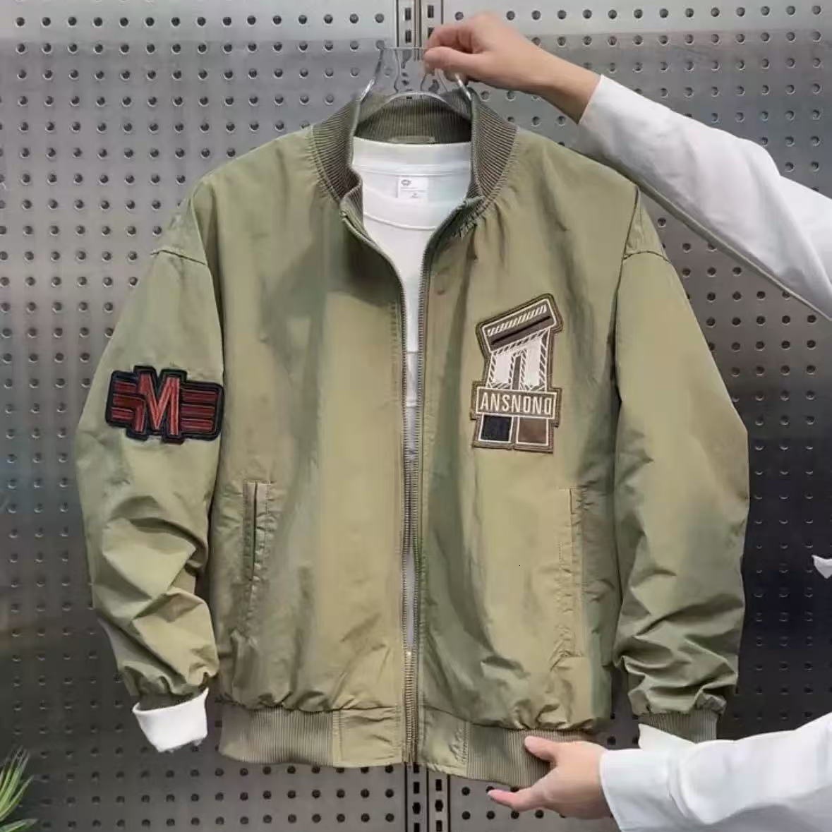 Men's New Spring Designer Coat And Autumn Street Fashion Baseball Collar Embroidered Patch Versatile Bomber Jacket Top