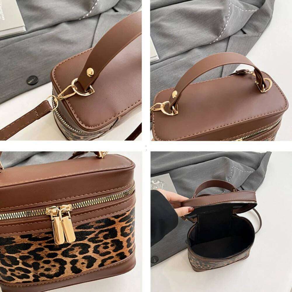 Leopard Pattern Crossbody Shoulder Bag Commuting, Casual Ladies Handbags Fashion Round Bucket Bags For Women's Daily Used