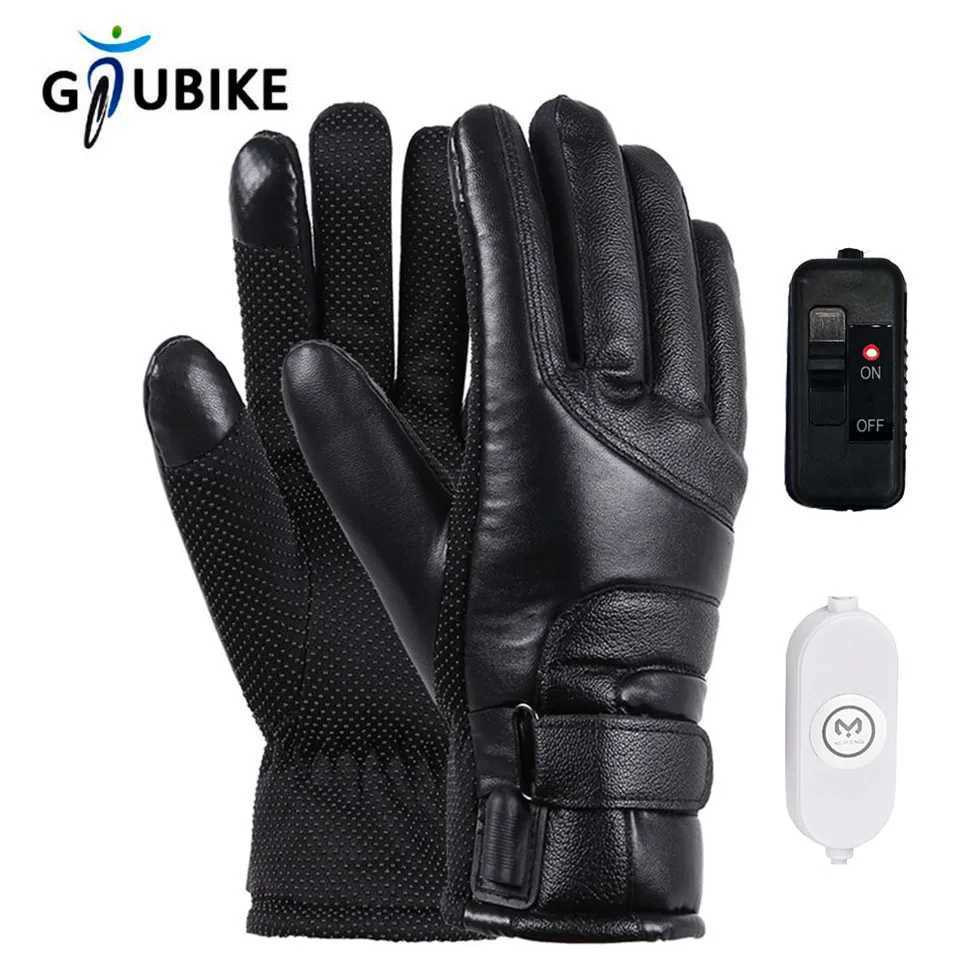 GTUBIKE Winter Electric Heated Gloves for Outdoor Cycling Waterproof Non Slip Thickened Female Couple Touch Screen Lamb Fleece J251029