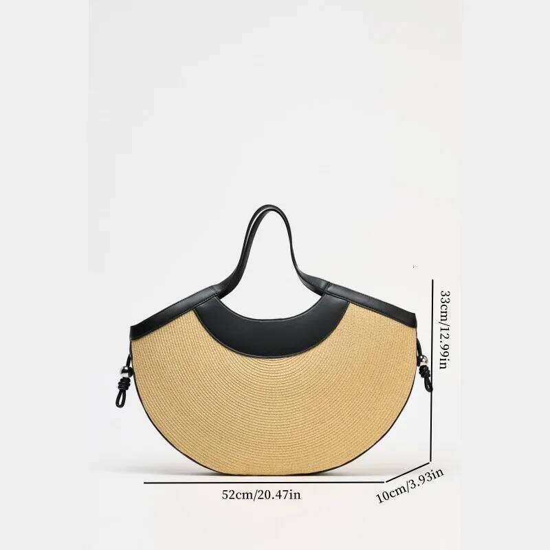 Basket Style For Women, Fashionable Top Handle Tote Bag, Summer Design Straw Shoulder Beach Bag