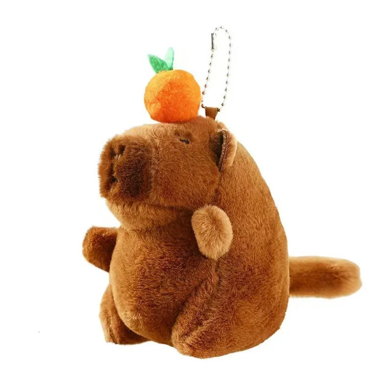 120PCS Plush Persimmon Wagging Tail Capybara Key Pendant Cute Plush Keychain Plush Doll Toy Schoolbag Pendant Gift Pendant 251029