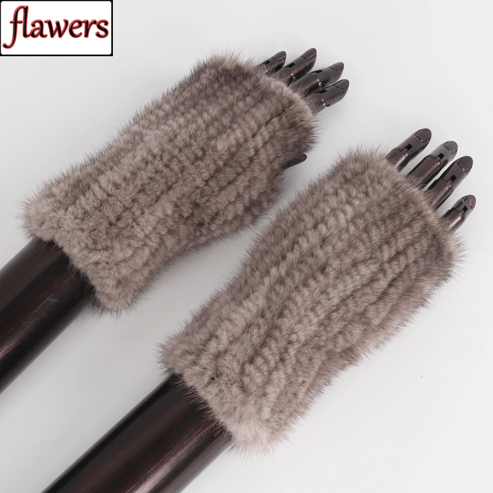 Women Winter Real Mink Fur Gloves 100 Natural Warm Mink Fur Fingerless Gloves Girls Knitted Genuine Mink Fur Mittens 251028