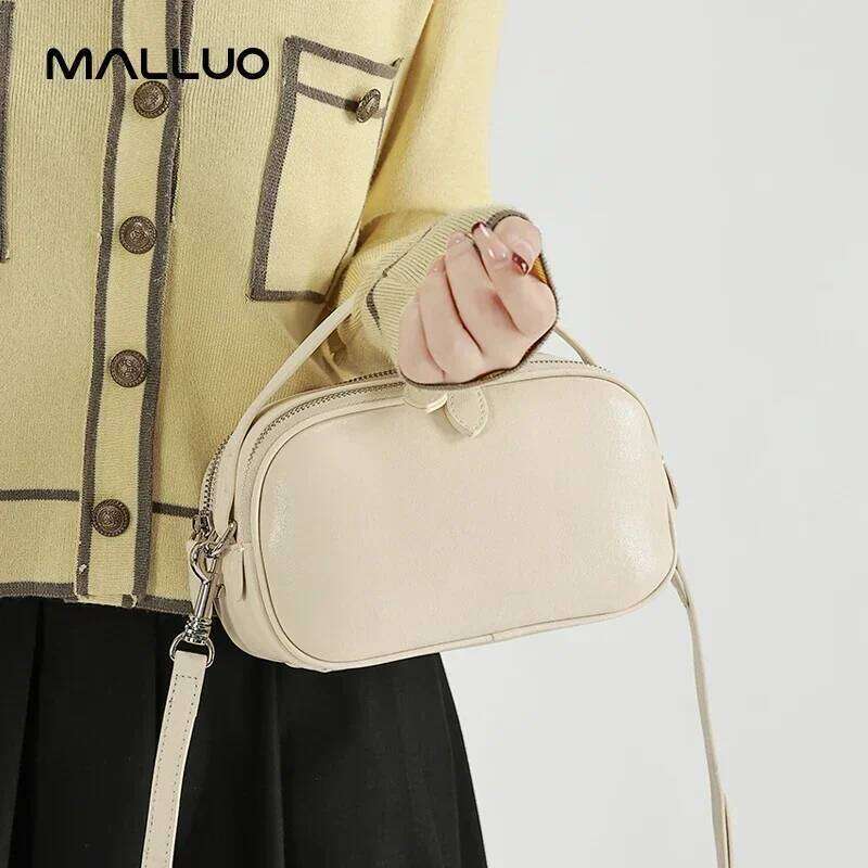 Women Natural Cow Leather Shoulder Bag Ladies Retro Soft Cowhide Handbags Female Fashion Design Cute Crossbody Bags Girls