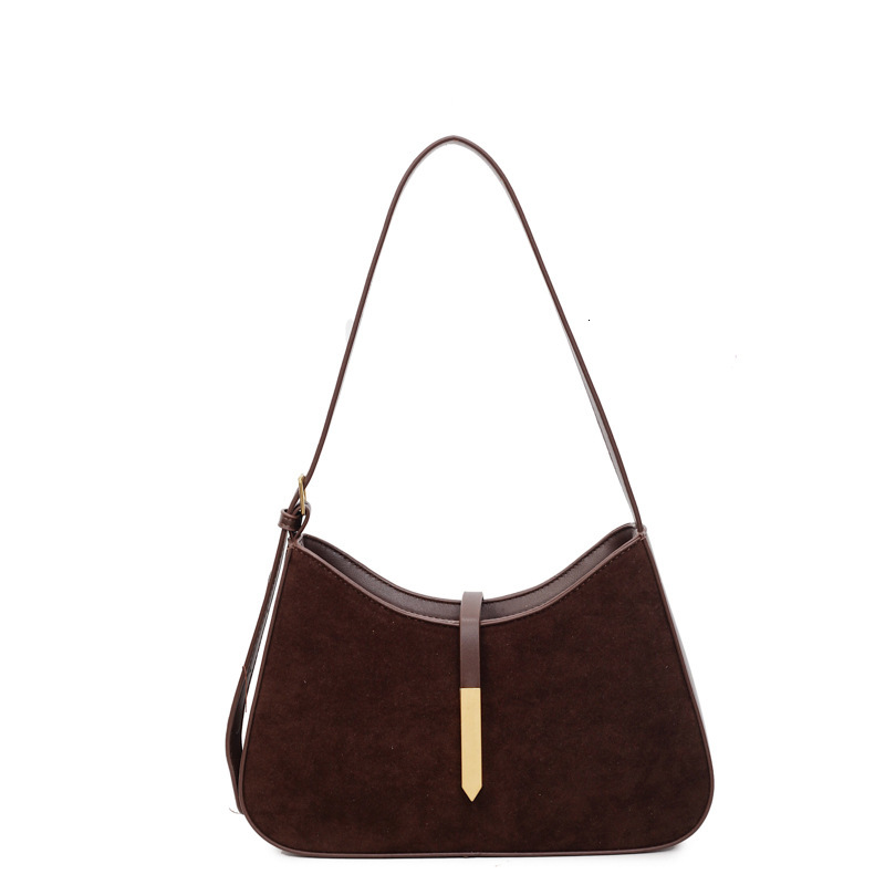 New retro women's velvet bread simple casual commuting shoulder bag texture trendy armpit bag versatile luxury designer bag