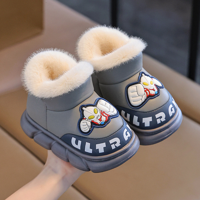 New Cartoon Children's Cotton Shoes for Boys Indoor Thick Bottom Wool Lining Warm Cotton Boots Fashion Trend Outdoor Snow Boots Casual Designer S