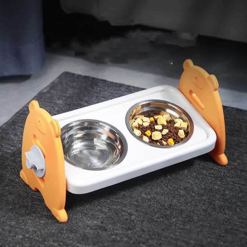Elevated Pet Bowl for Small Dogs and CatsTilted Adjustable Raised Dog Bowls with 3 Stainless Steel NonSlip Feeder Dog Bowls J251113
