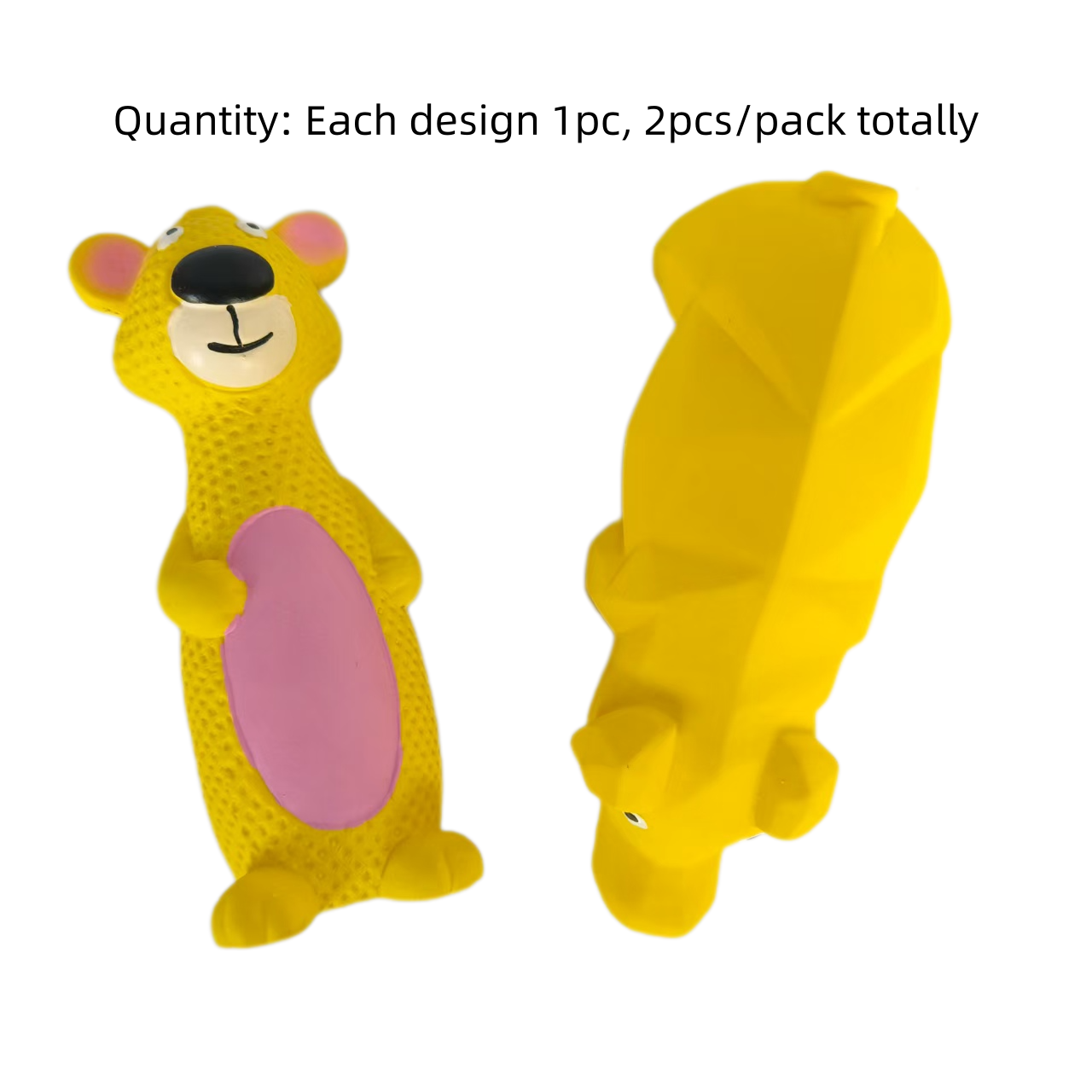 Latex Screaming Chewy Dog Toy Soft Natural Rubber Squeaky Sound Interactive Standing Monkey and Pig Shaped Dog Toys with Bright Colors for Small & Med