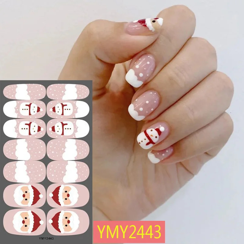 Santa Claus Full Cover Nail Stickers 14tips Nail Decoration Nails Sticker Self Adhesive Nail Sticker Nail Art Sticker 251027