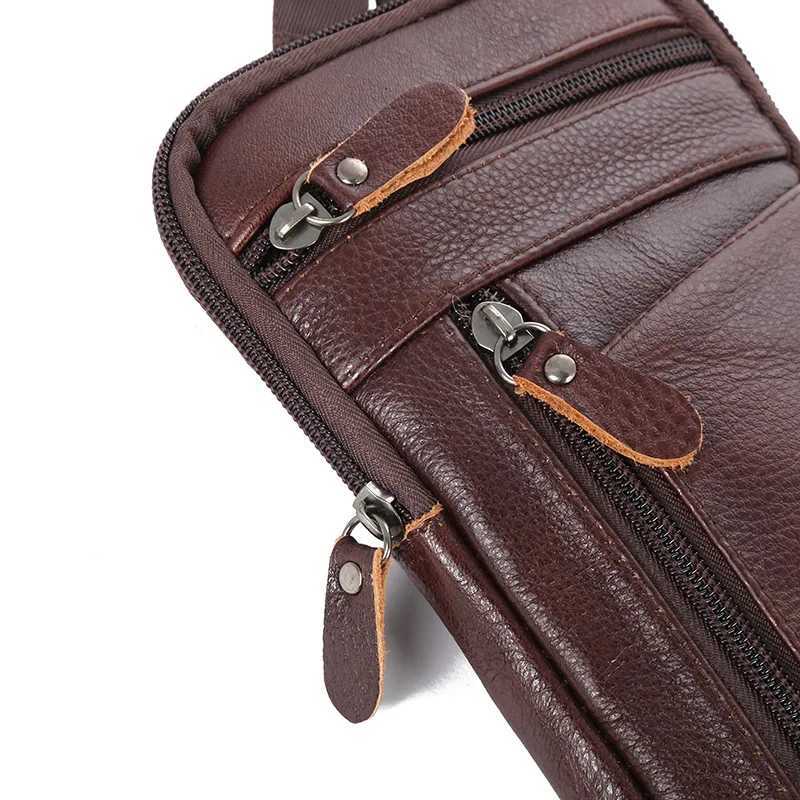 Leather Waist Bag Mens Mobile Phe Bag Wearing Belt Outdoor Sport e Shoder Small Bag Doing Business Crossbody Bags Y251011