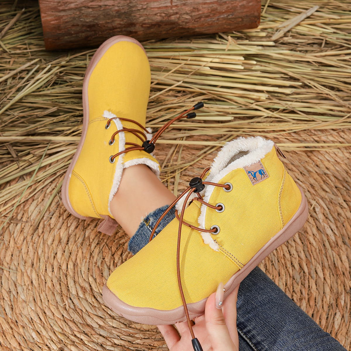 2025 Autumn/Winter Collection: Women's High-Cut Cotton Boots & Short Boots-Comfortable Sporty Design with Rubber Soles for All-Day Wear