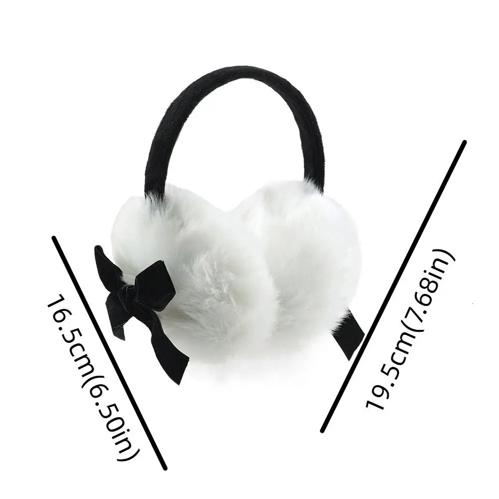 Cute Japanese Faux Fur Plush Earmuffs Soft Warm JK Sweet Y2k Bowknot Earmuffs Cycling Thicken Winter Earflap Girl 251024
