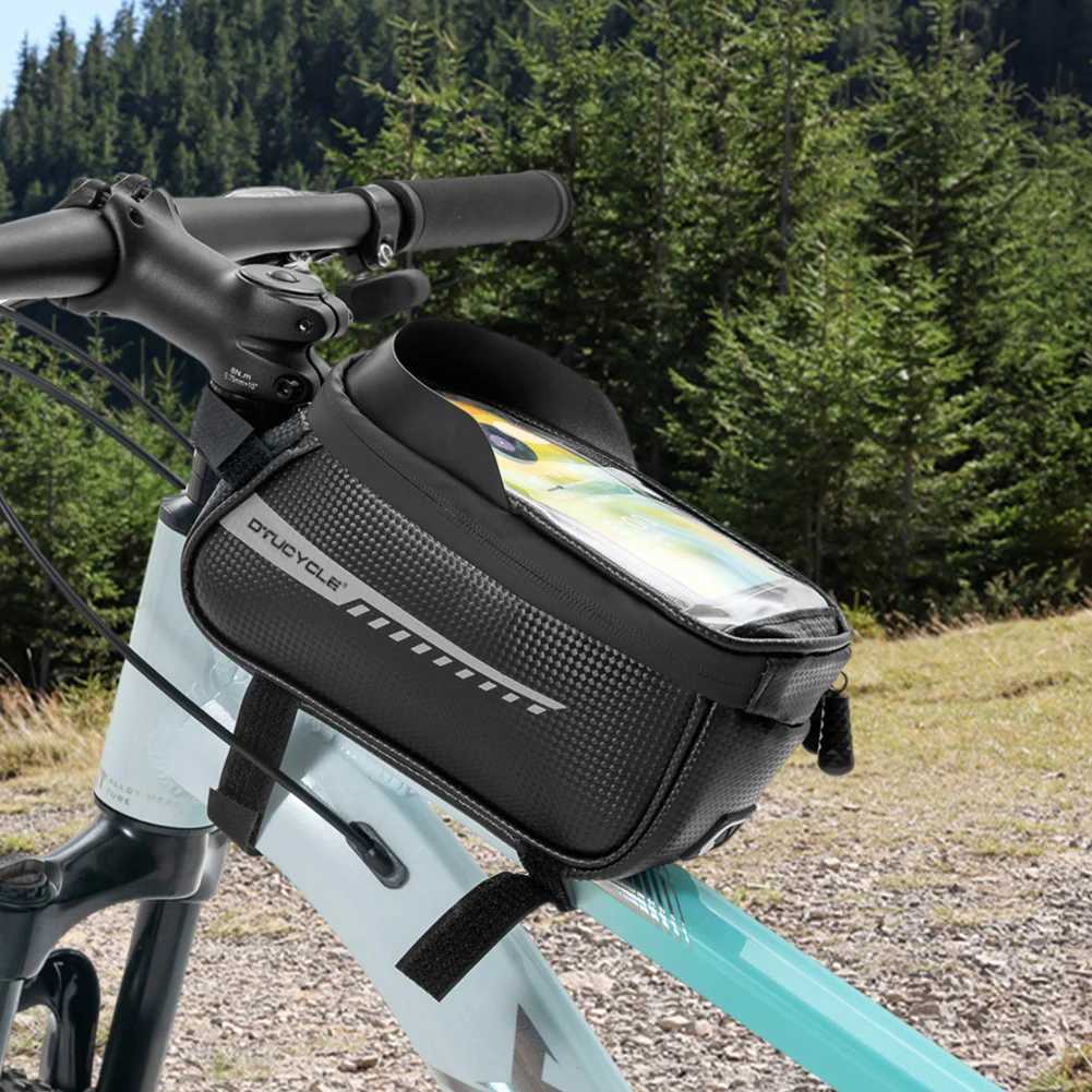 Bike Front Frame Bag Bike Storage Bag Waterproof Bike Phone Holder Bag TouchScreen Cycling Pouch Cycling Accessories H251029