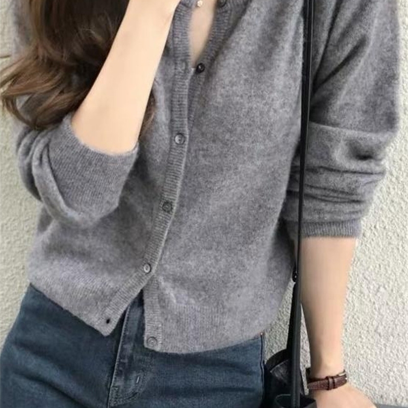 Fashion Solid Color Knitted Cardigan Sweater Autumn Winter Long Sleeve Buttons Sweater Coat Elegant Casual Loose Winter Tops 251010