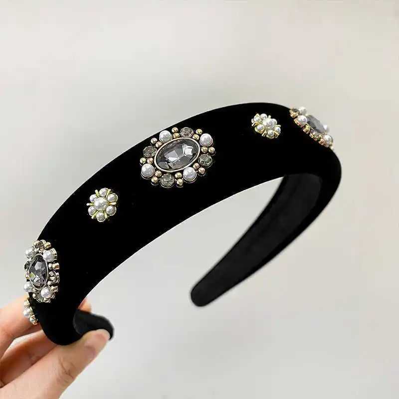 1 Pcs Ladies Hair Hoops Velvet Pearl Diamond Sweet Elegant Gentle Korean Hair Bands High Quality Hair Accessories For Girl D260326