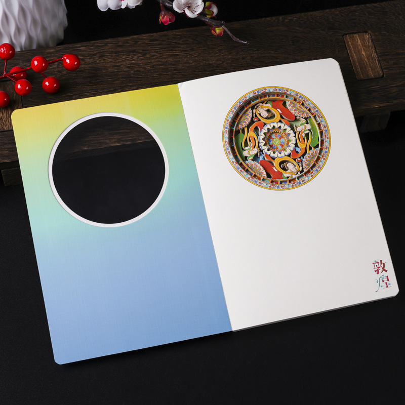 3D Notebook of Mogao Grottoes Paper Nine-colored Deer Flying Skyward Pop-up Carving Travel Check-in Book ddmynov