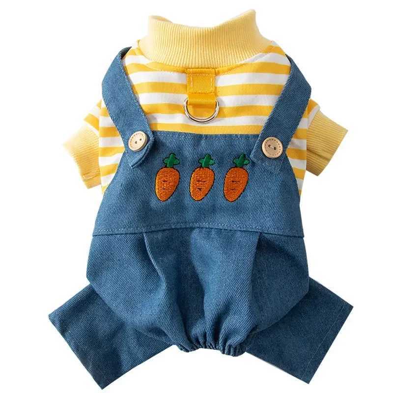 Autumn and winter new dog fourlegged overalls medium and small dog teddy bear embroidered overalls pet clothes C251030