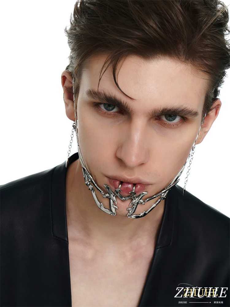 ZHUHE Punk Mask Made Of Copper A Niche Design Is A Jewelry Accessory For Both Men And WomenW251029
