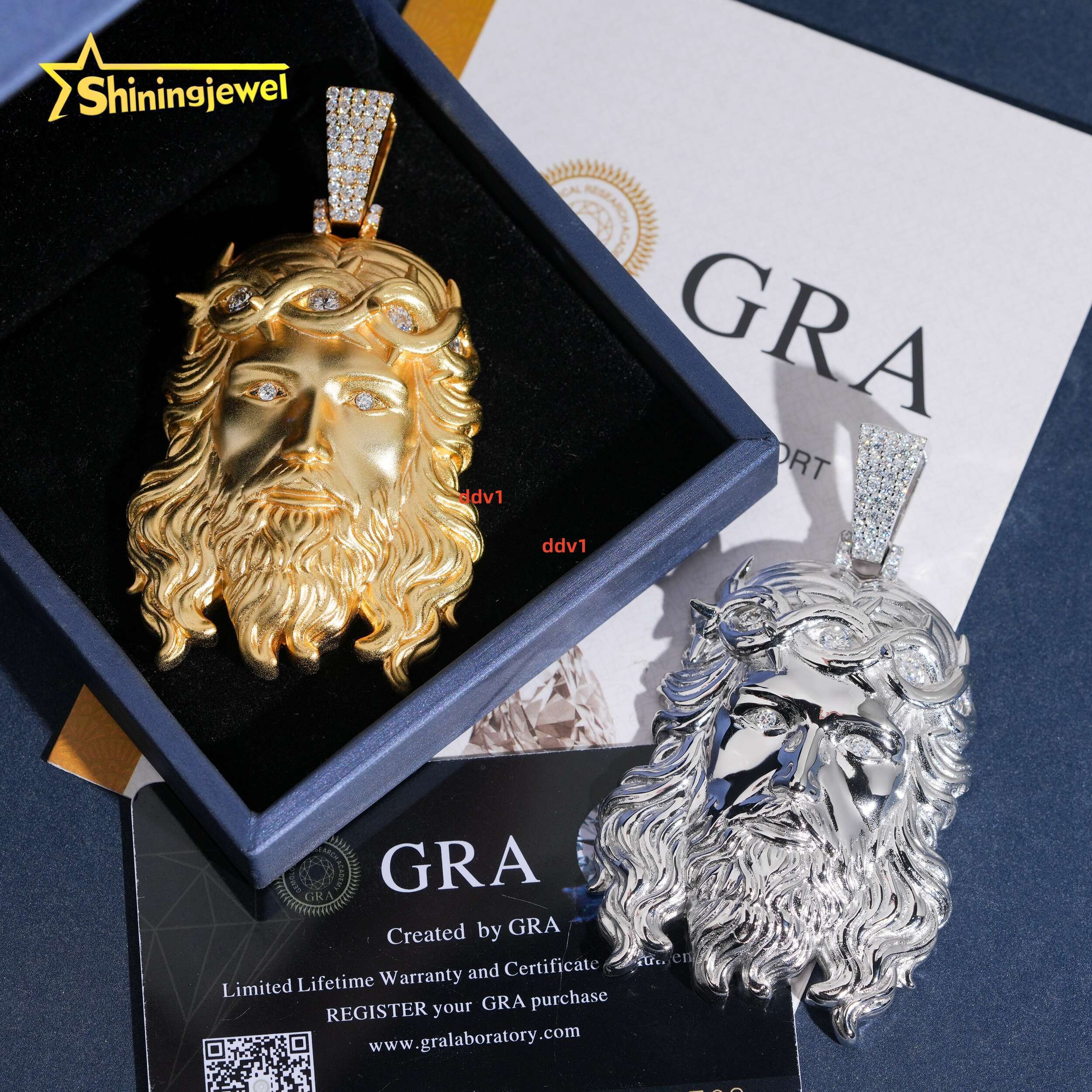 925 Sterling Silver Plain Design GRA Moissanite Pass Diamond Test Jesus Pendant Hip Hop Jewelry Designer's style