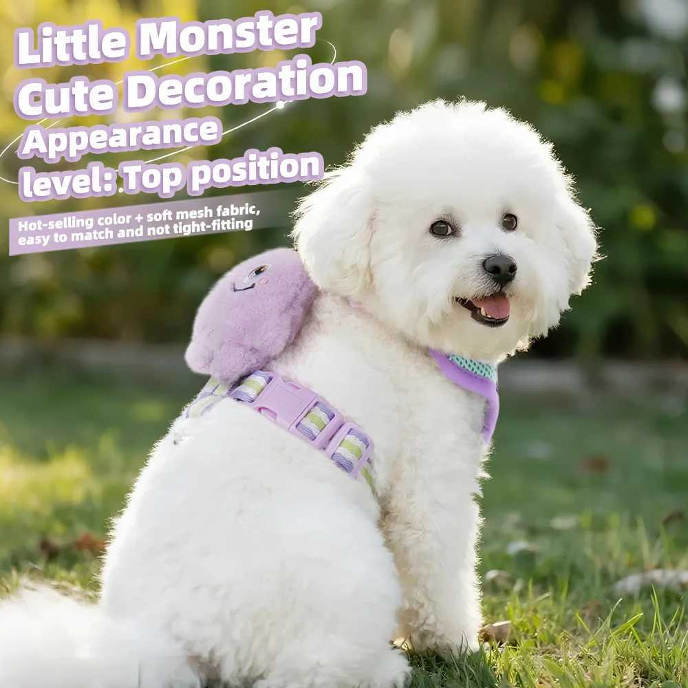 Cartoon Dog Leash Vest Adjustable Anti Escape Cute Chest Harness for Small Dogs Comfortable Training Leash J251129