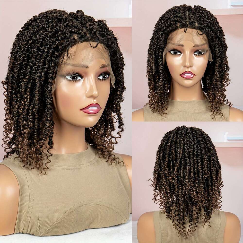 9*6 Lace Wig Synthetic Braids Wigs For Women Heat Resistant Hair Replacement Wigs, 14Inch, Daily Wear
