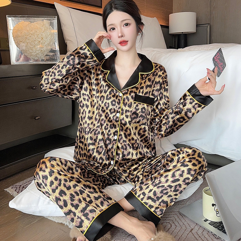 Victoriasecret Pijama Woman Sleepwear Floral Lace Trim Satin Pajamas Set With Robe Sexy Faux Silk Pijamas Robe Sets Casual Home Clothes Nightwear 568