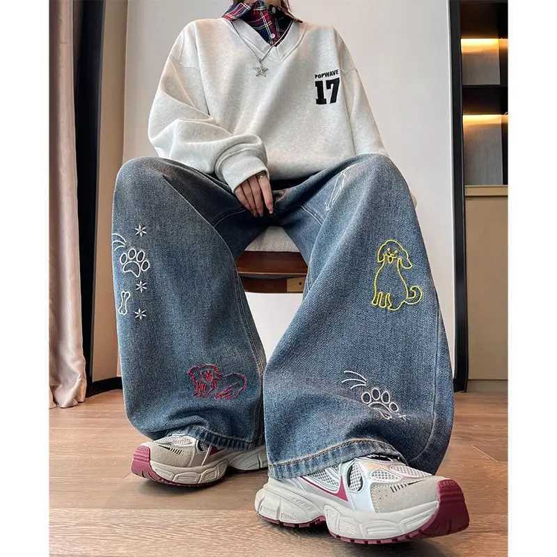 Plus Size Womens StraightLeg WideLeg LooseFit HighWaisted Slimming Jeans AutumnWinter Plus Size Clothing Printed Cute Soft J251030