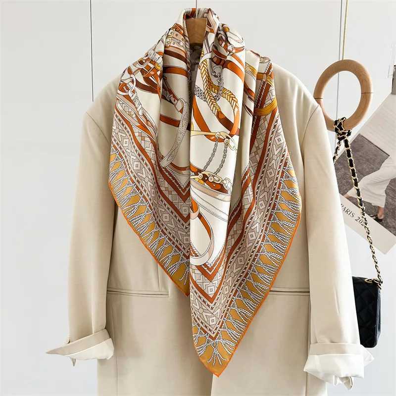 Belts Print 100 Silk Scarf Women Ladies Fashion Square Scarves Shawl Cape Poncho 35x35W251029