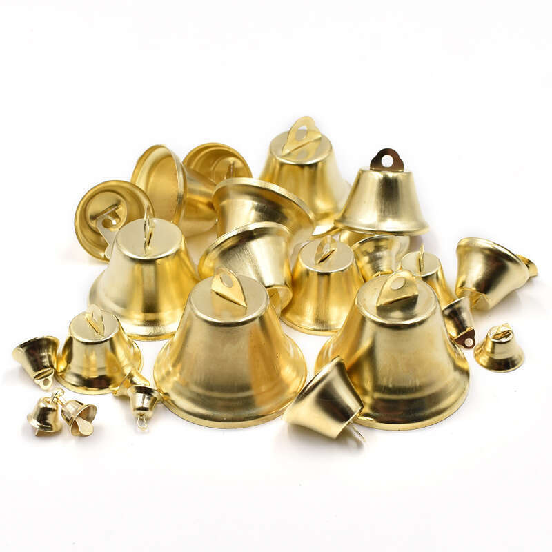 10-50MM Gold Open Horn Christmas Decoration Small Bell Wind Chime DIY Accessories