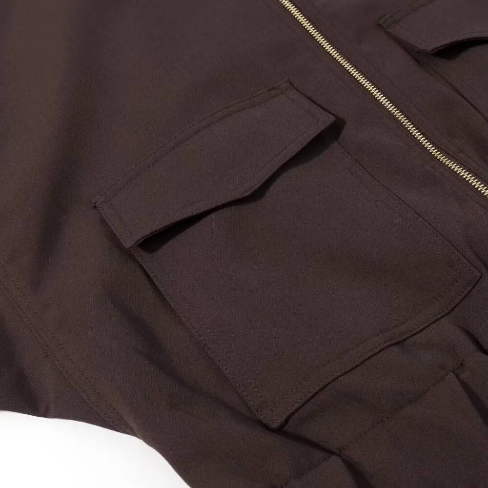 winter jacket women Brown Zip Bomber Jackets for Fashion Autumn Woman 2025 Trend Long Sleeve Coat Elegant Casual Top Outerwears