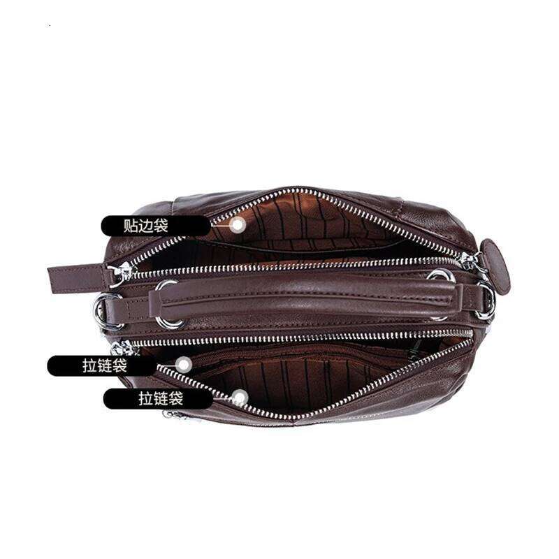 Nesitu High Quality Vintage Black Brown Coffee Full Grain Genuine Leather Women Handbag Shoulder Messenger Bag Phone Purse M2701