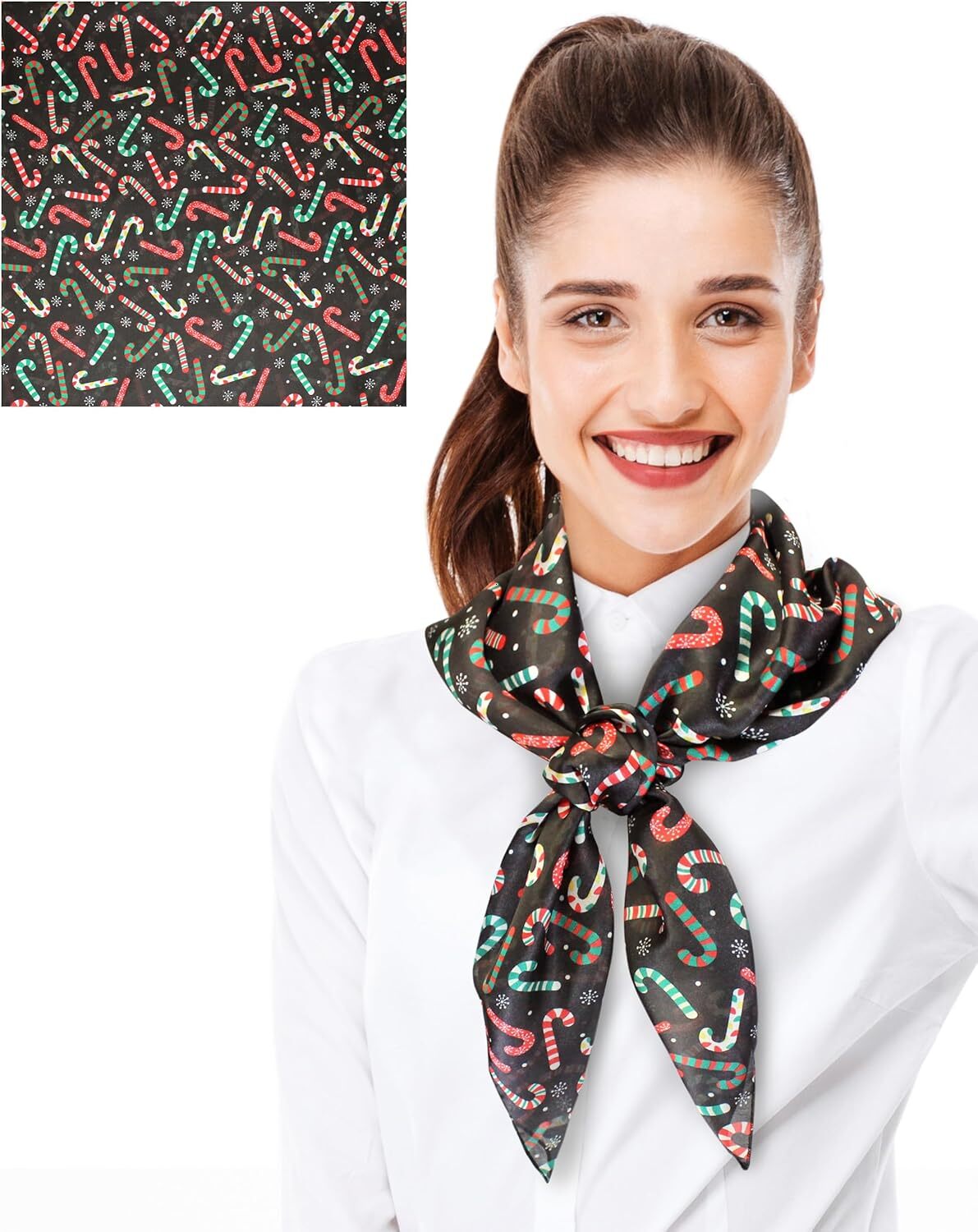 Custom Women's Lightweight Soft Silk Feeling Christmas gifts Poinsettia Snowman Scarf 13" 70" 21" 21"or x 35"