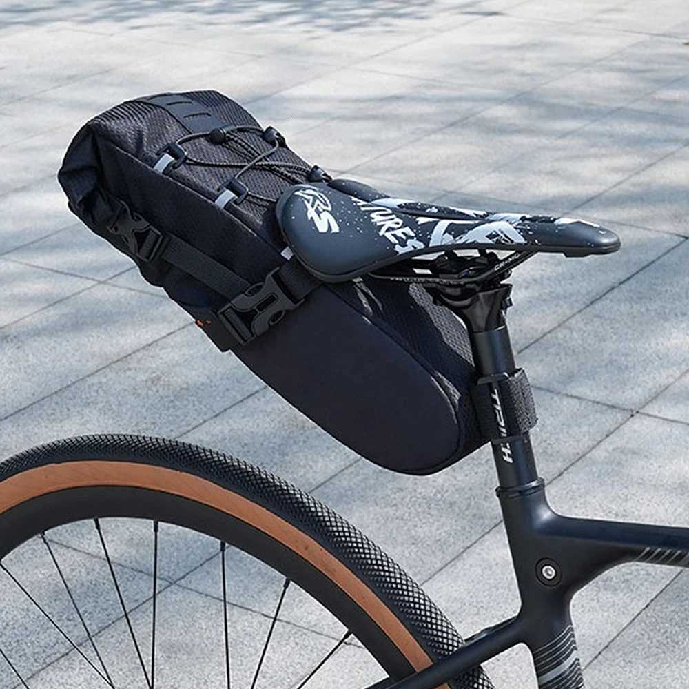 Bicycle Tail Bag Large Capacity Bicycle Tail Bag 58L Portable Commuting MultiFunctional Bag Tool Cycling Bag H251029