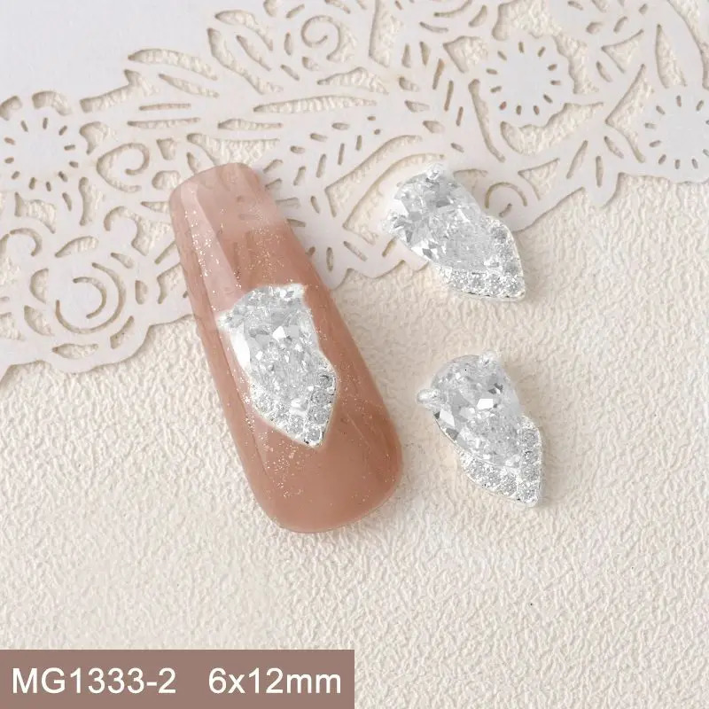 10pcs Hollow Bow Frame Drop Zircon Crystals Metal Nails Jewelry Decorations Nail Art Accessories Charms Parts Supplies 251027