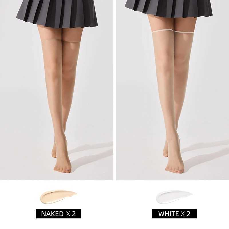 15D Slim Fit Sheer Nylon Stockings Sets Summer UltraThin Breathable Invisible Over Knee Socks High Translucent Thigh Socks R251030