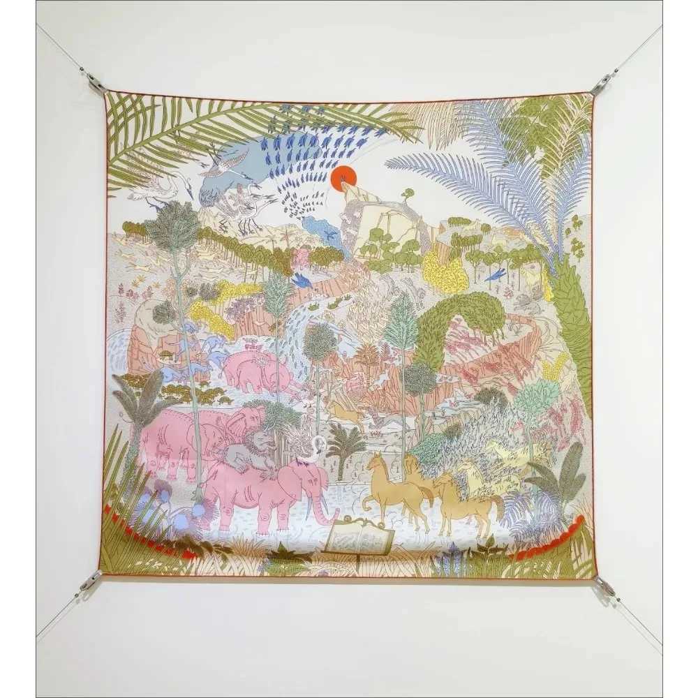 New Doublesided Twill Silk Scarf 90x90cm Square Soft Silky Elegant Accessories Retro Style Lowkey Luxury Best Gift ChoiceW251029