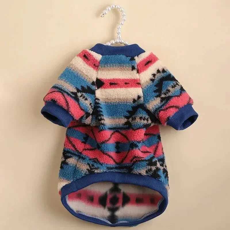 Autumn and Winter Cat and Dog Clothes Cute Striped Plush Polyester Sweatshirt Pet Clothes Durable Stainresistant Pet Sweats C251030
