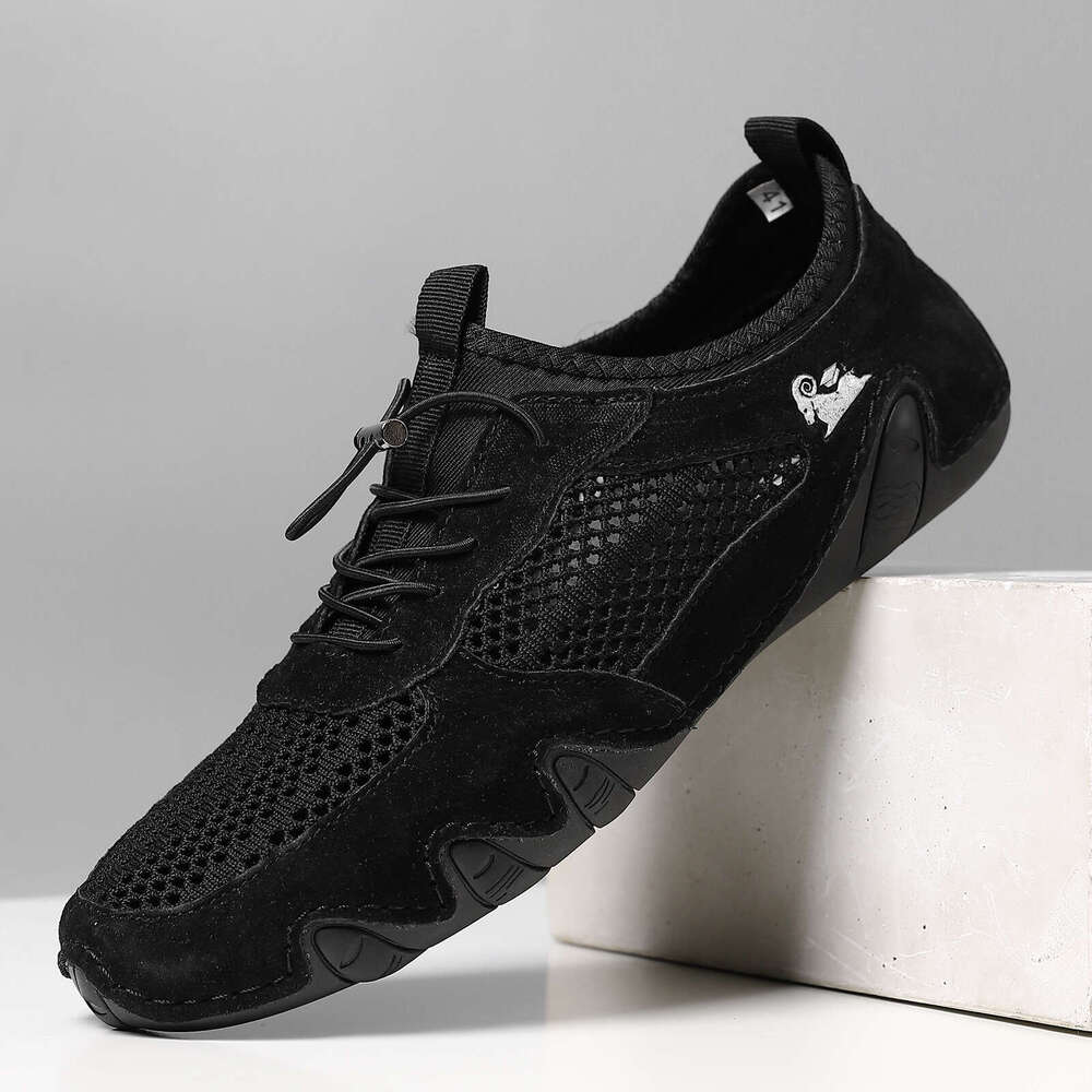 Hot-Selling Summer Casual Sports Large Size Stitched Genuine Leather Mesh Octopus Men's Shoes