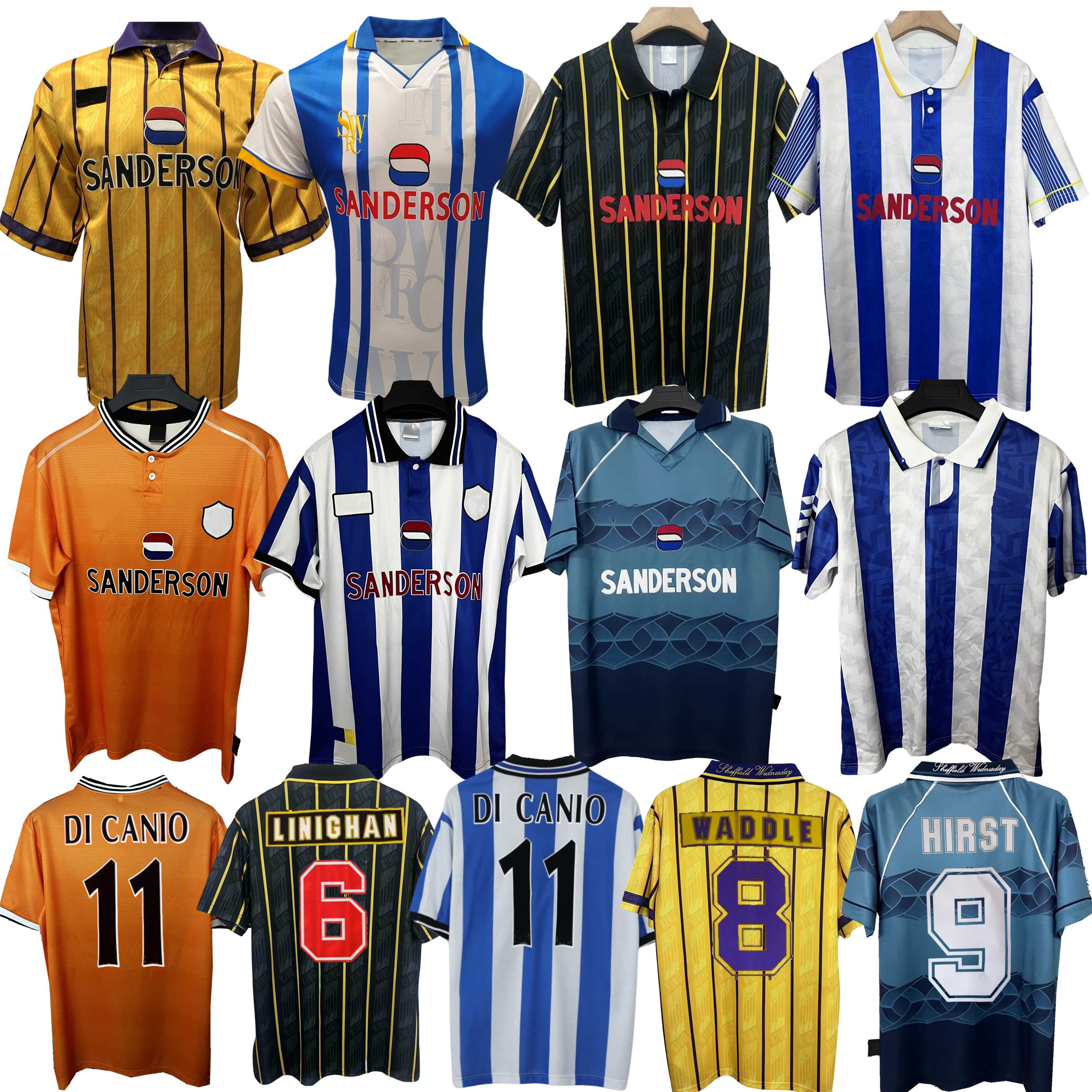 1993 1994 1995 1998 ShEffIElD Wednesday retro soccer jerseys 93 94 95 1996 1997 Waddle Hirst Di Canio vintage classic football shirts size S-4XL
