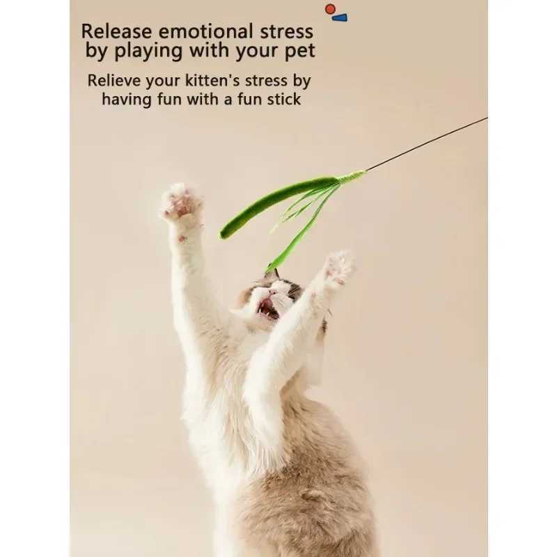 Cat and Dog Grass Chew Toy Teaser Stick Natural Bite Resistant Dental Teeth Cleaning Self Soothing Play Durable Pet Toys Cat Tea S251029