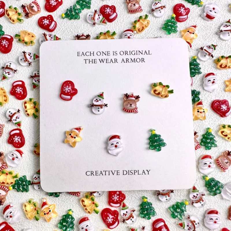 50 Pcs New Cute Mini Resin Cartoon Christmas decorations Flatback Ornament Jewelry Making Manicure Hairwear Accessories A41 C251030